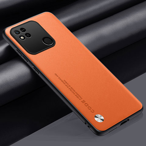 Funda Lujo Cuero Carcasa S02 para Xiaomi Redmi 9 Activ Naranja