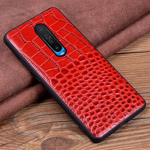 Funda Lujo Cuero Carcasa S02 para Xiaomi Redmi K30 4G Rojo