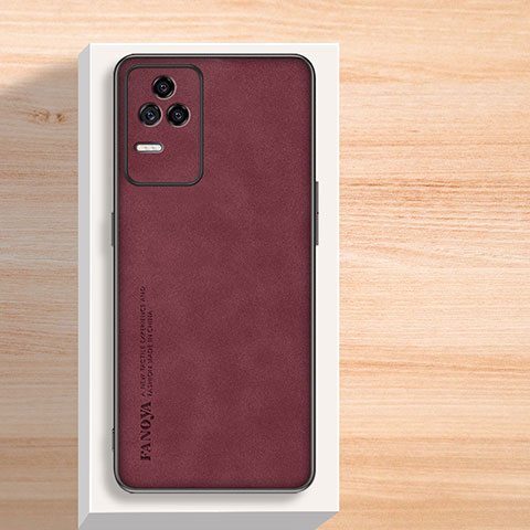 Funda Lujo Cuero Carcasa S02 para Xiaomi Redmi K50 Pro 5G Rojo