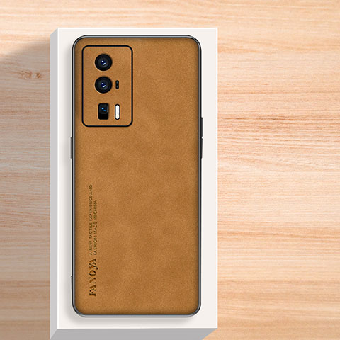 Funda Lujo Cuero Carcasa S02 para Xiaomi Redmi K60 Pro 5G Marron