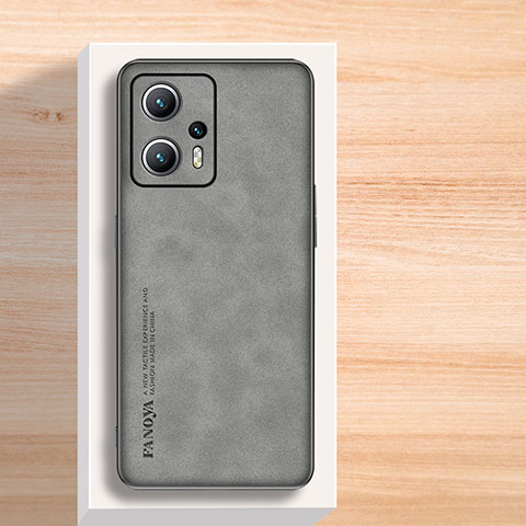 Funda Lujo Cuero Carcasa S02 para Xiaomi Redmi Note 11T Pro+ Plus 5G Gris