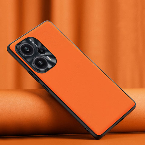 Funda Lujo Cuero Carcasa S02 para Xiaomi Redmi Note 12 Turbo 5G Naranja