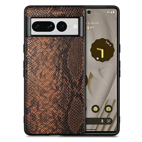 Funda Lujo Cuero Carcasa S02D para Google Pixel 7 Pro 5G Marron