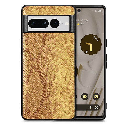 Funda Lujo Cuero Carcasa S02D para Google Pixel 7 Pro 5G Marron Claro