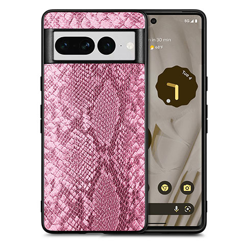 Funda Lujo Cuero Carcasa S02D para Google Pixel 7 Pro 5G Rosa Roja