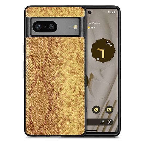 Funda Lujo Cuero Carcasa S02D para Google Pixel 7a 5G Marron Claro