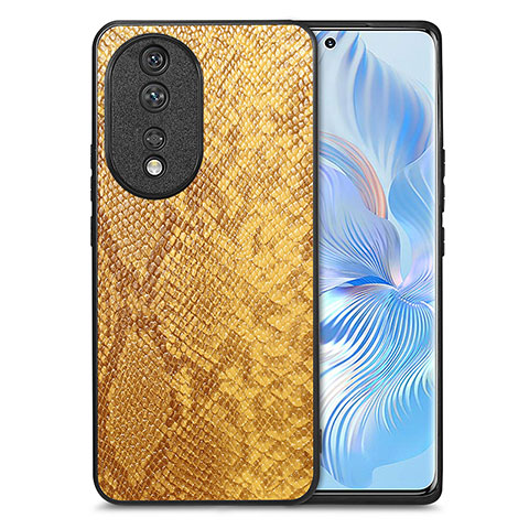 Funda Lujo Cuero Carcasa S02D para Huawei Honor 80 5G Amarillo