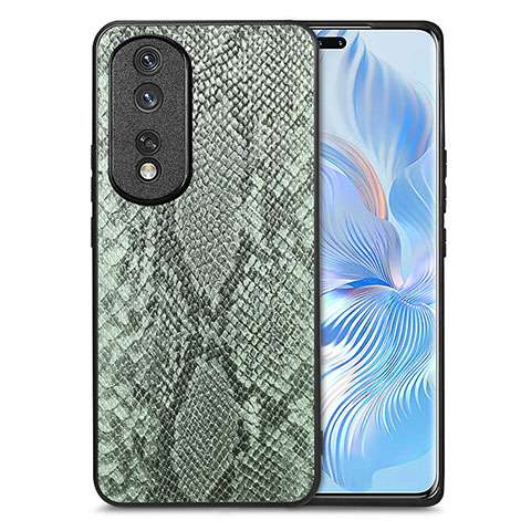 Funda Lujo Cuero Carcasa S02D para Huawei Honor 80 Pro 5G Verde