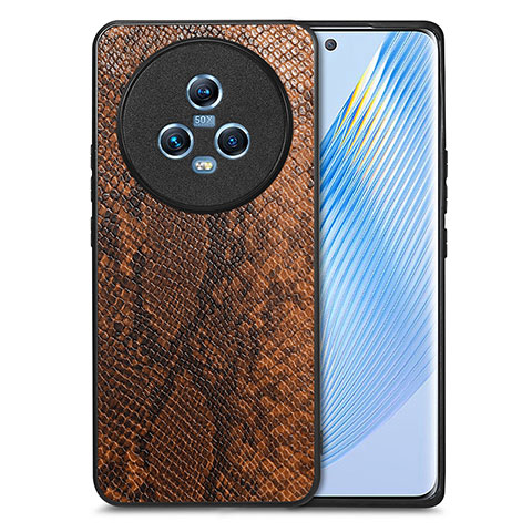 Funda Lujo Cuero Carcasa S02D para Huawei Honor Magic5 5G Marron