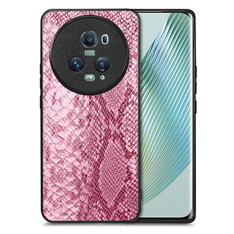 Funda Lujo Cuero Carcasa S02D para Huawei Honor Magic5 Pro 5G Rosa