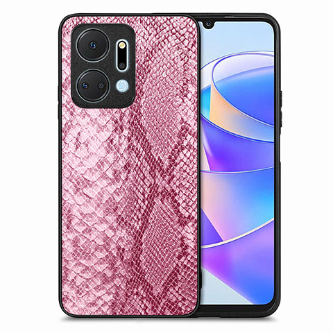 Funda Lujo Cuero Carcasa S02D para Huawei Honor X7a Rosa