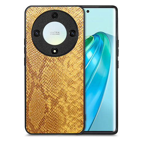 Funda Lujo Cuero Carcasa S02D para Huawei Honor X9a 5G Amarillo