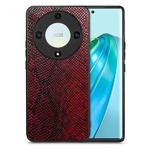 Funda Lujo Cuero Carcasa S02D para Huawei Honor X9a 5G Rojo