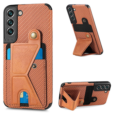 Funda Lujo Cuero Carcasa S02D para Samsung Galaxy S21 Plus 5G Marron