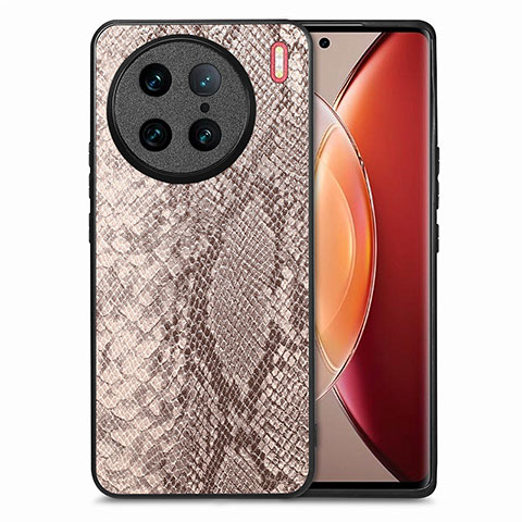 Funda Lujo Cuero Carcasa S02D para Vivo X90 Pro 5G Gris