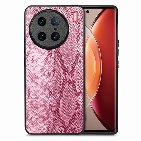 Funda Lujo Cuero Carcasa S02D para Vivo X90 Pro 5G Rosa