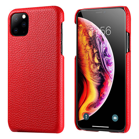 Funda Lujo Cuero Carcasa S03 para Apple iPhone 11 Pro Rojo