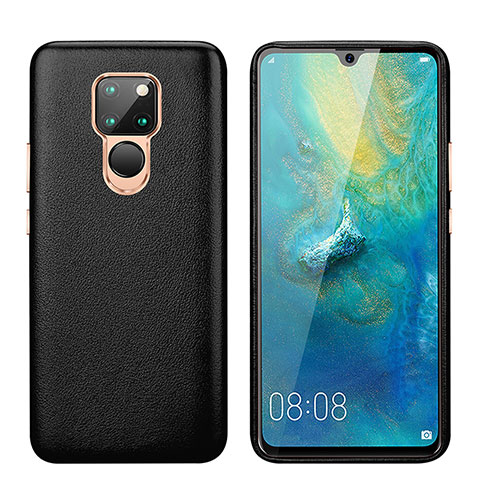 Funda Lujo Cuero Carcasa S03 para Huawei Mate 20 Negro