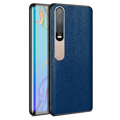 Funda Lujo Cuero Carcasa S03 para Huawei P30 Azul