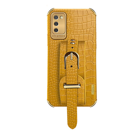 Funda Lujo Cuero Carcasa S03 para Samsung Galaxy A02s Amarillo