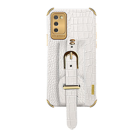 Funda Lujo Cuero Carcasa S03 para Samsung Galaxy A02s Blanco