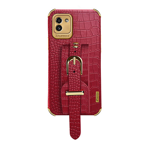 Funda Lujo Cuero Carcasa S03 para Samsung Galaxy A03 Rojo