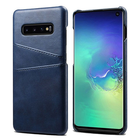 Funda Lujo Cuero Carcasa S03 para Samsung Galaxy S10 Azul