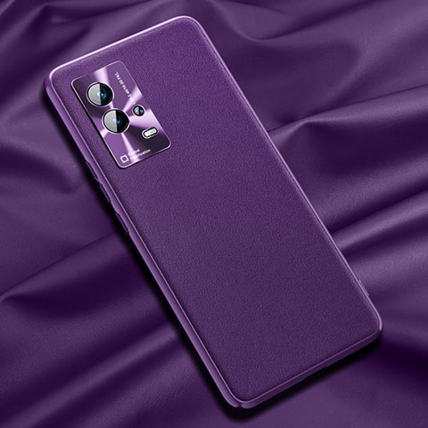 Funda Lujo Cuero Carcasa S03 para Vivo iQOO 8 Pro 5G Morado