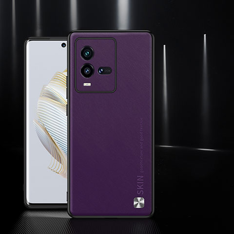 Funda Lujo Cuero Carcasa S03 para Vivo iQOO 9T 5G Morado