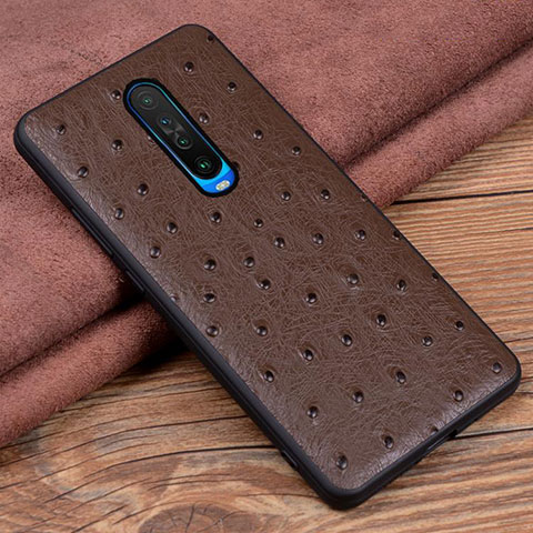 Funda Lujo Cuero Carcasa S03 para Xiaomi Redmi K30 5G Marron