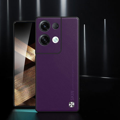 Funda Lujo Cuero Carcasa S03 para Xiaomi Redmi Note 13 5G Purpura Claro