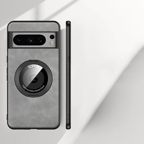 Funda Lujo Cuero Carcasa S04 para Google Pixel 8 Pro 5G Gris