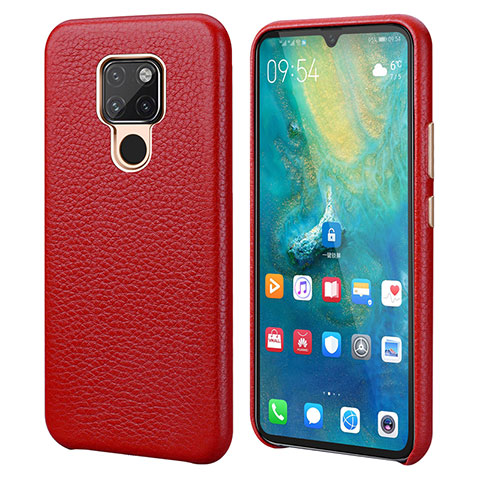 Funda Lujo Cuero Carcasa S04 para Huawei Mate 20 Rojo