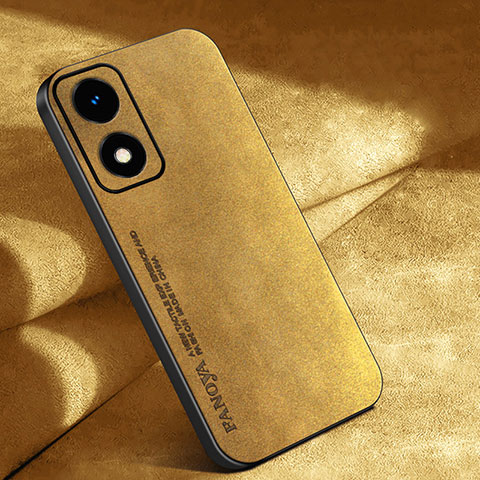 Funda Lujo Cuero Carcasa S04 para Oppo A2x 5G Amarillo