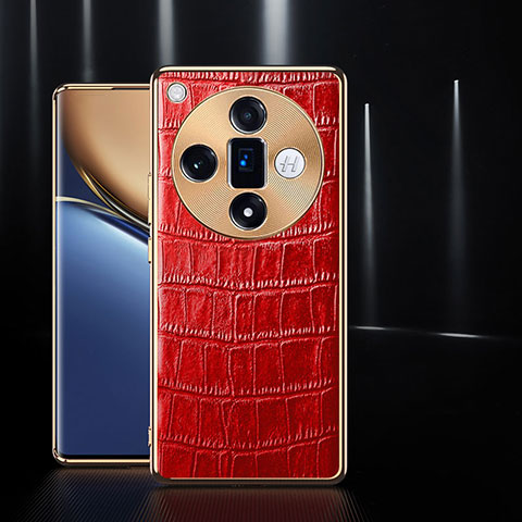 Funda Lujo Cuero Carcasa S04 para Oppo Find X7 5G Rojo