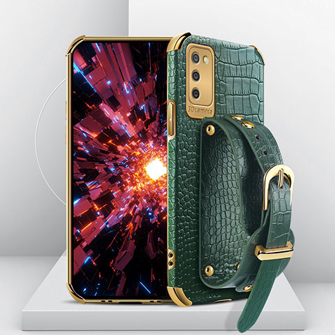 Funda Lujo Cuero Carcasa S04 para Samsung Galaxy A03s Verde