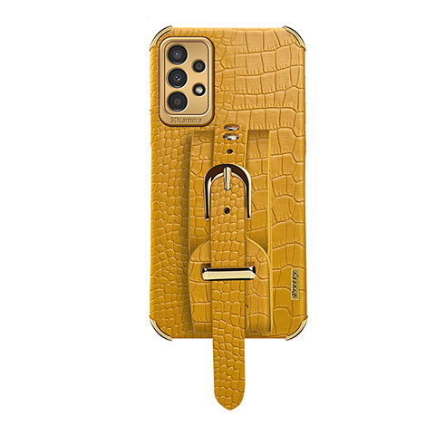 Funda Lujo Cuero Carcasa S04 para Samsung Galaxy A13 4G Amarillo