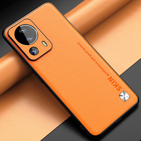 Funda Lujo Cuero Carcasa S04 para Xiaomi Civi 2 5G Naranja