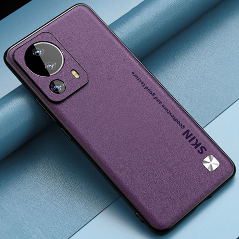 Funda Lujo Cuero Carcasa S04 para Xiaomi Mi 12 Lite NE 5G Morado