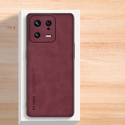 Funda Lujo Cuero Carcasa S04 para Xiaomi Mi 13 Pro 5G Rojo