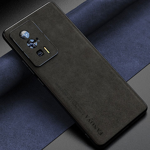 Funda Lujo Cuero Carcasa S04 para Xiaomi Poco F5 Pro 5G Negro