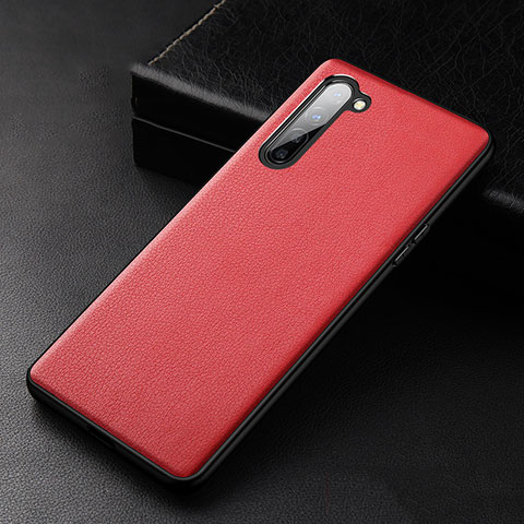 Funda Lujo Cuero Carcasa S05 para Oppo Find X2 Lite Rojo