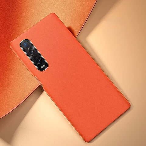 Funda Lujo Cuero Carcasa S05 para Oppo Find X2 Pro Naranja