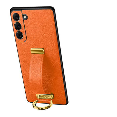 Funda Lujo Cuero Carcasa S05 para Samsung Galaxy S21 Plus 5G Naranja