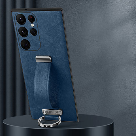 Funda Lujo Cuero Carcasa S05 para Samsung Galaxy S23 Ultra 5G Azul