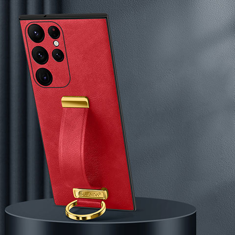 Funda Lujo Cuero Carcasa S05 para Samsung Galaxy S23 Ultra 5G Rojo