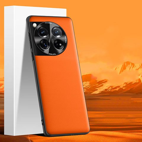 Funda Lujo Cuero Carcasa S06 para OnePlus 12R 5G Naranja