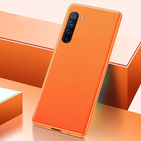 Funda Lujo Cuero Carcasa S06 para Oppo Find X2 Lite Naranja