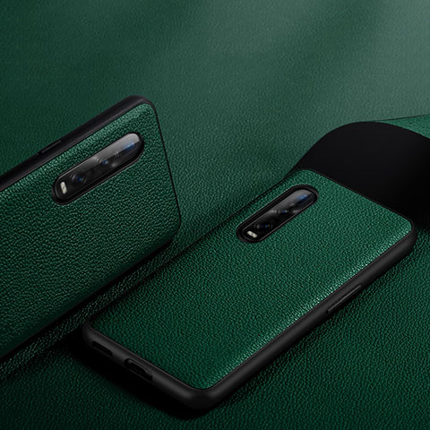 Funda Lujo Cuero Carcasa S06 para Oppo Find X2 Pro Verde