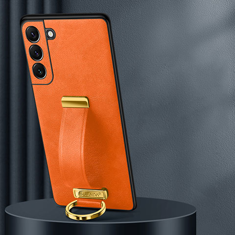 Funda Lujo Cuero Carcasa S06 para Samsung Galaxy S21 Plus 5G Naranja